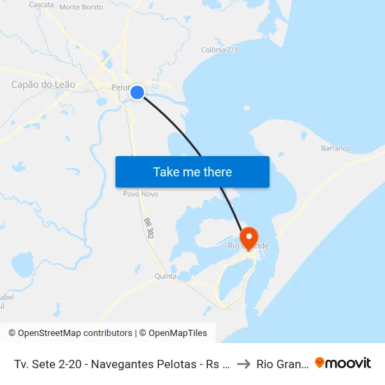 Tv. Sete 2-20 - Navegantes Pelotas - Rs Brasil to Rio Grande map