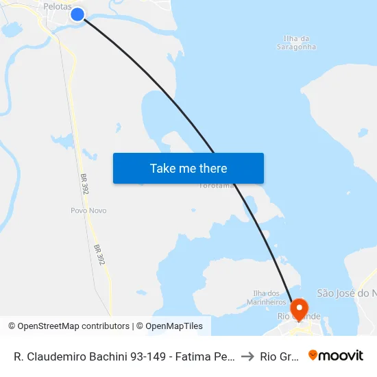 R. Claudemiro Bachini 93-149 - Fatima Pelotas - Rs Brasil to Rio Grande map