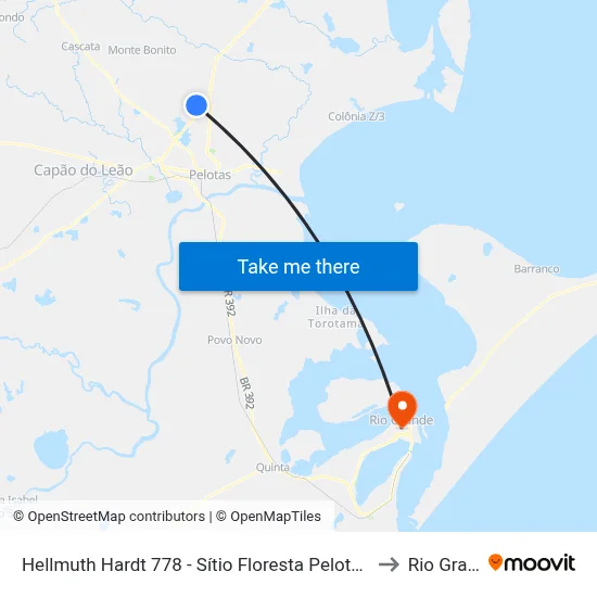 Hellmuth Hardt 778 - Sítio Floresta Pelotas - Rs Brasil to Rio Grande map