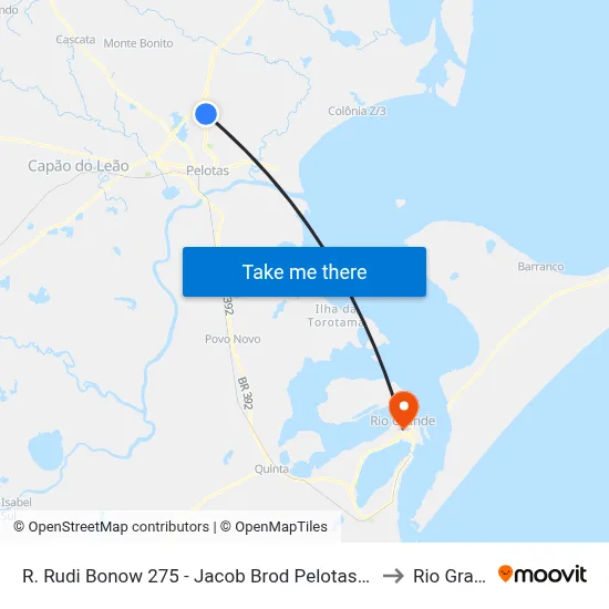 R. Rudi Bonow 275 - Jacob Brod Pelotas - Rs Brasil to Rio Grande map