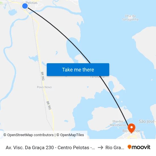 Av. Visc. Da Graça 230 - Centro Pelotas - Rs Brasil to Rio Grande map