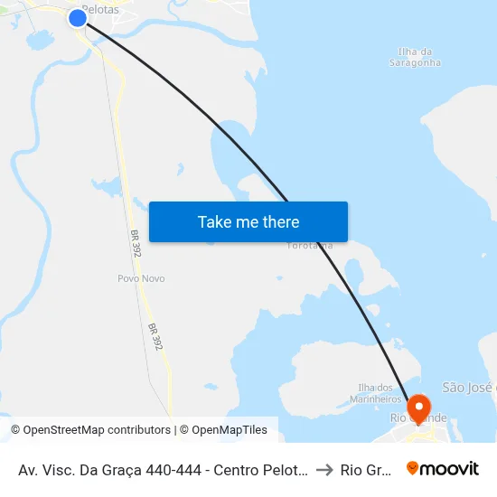 Av. Visc. Da Graça 440-444 - Centro Pelotas - Rs Brasil to Rio Grande map