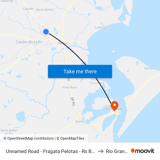 Unnamed Road - Fragata Pelotas - Rs Brasil to Rio Grande map