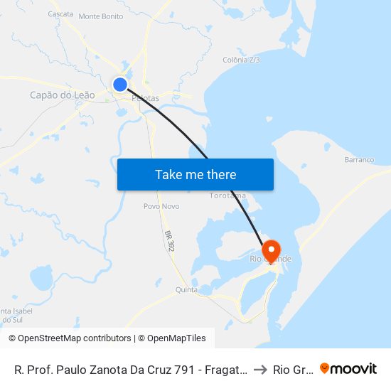 R. Prof. Paulo Zanota Da Cruz 791 - Fragata Pelotas - Rs Brasil to Rio Grande map