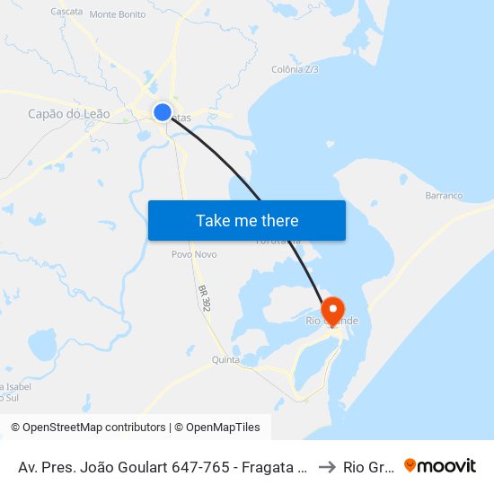 Av. Pres. João Goulart 647-765 - Fragata Pelotas - Rs Brasil to Rio Grande map