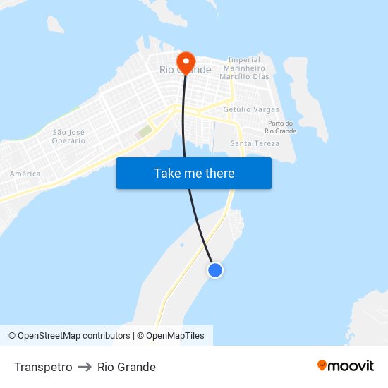 Transpetro to Rio Grande map