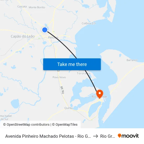 Avenida Pinheiro Machado Pelotas - Rio Grande Do Sul Brasil to Rio Grande map