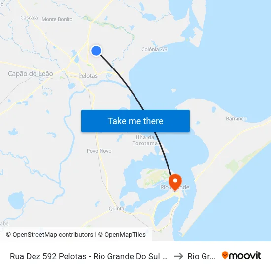 Rua Dez 592 Pelotas - Rio Grande Do Sul 96071-400 Brasil to Rio Grande map