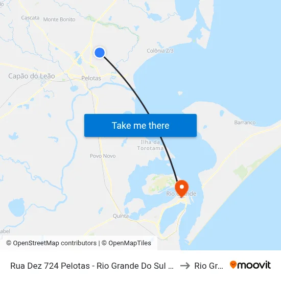 Rua Dez 724 Pelotas - Rio Grande Do Sul 96000-000 Brasil to Rio Grande map