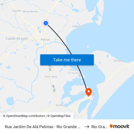 Rua Jardim De Alá Pelotas - Rio Grande Do Sul Brasil to Rio Grande map