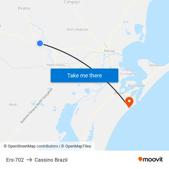 Ers-702 to Cassino Brazil map