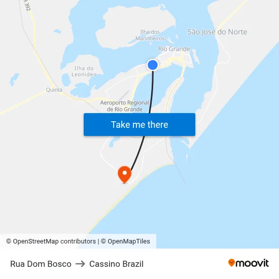 Rua Dom Bosco to Cassino Brazil map