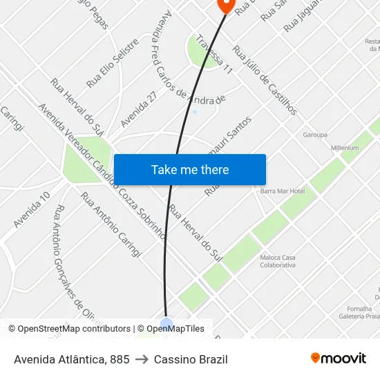 Avenida Atlântica, 885 to Cassino Brazil map