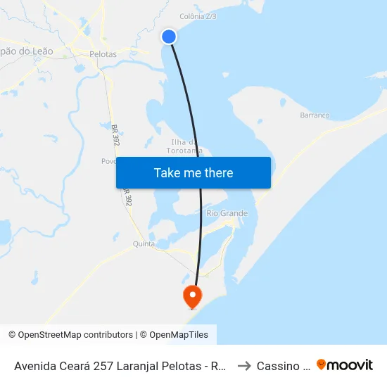 Avenida Ceará 257 Laranjal Pelotas - Rs 96095-090 Brasil to Cassino Brazil map