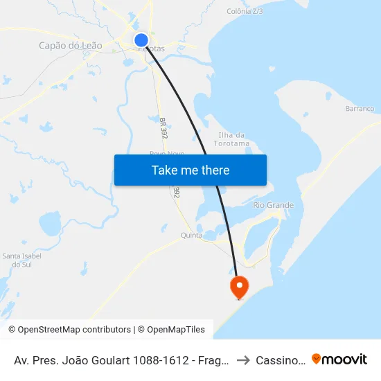 Av. Pres. João Goulart 1088-1612 - Fragata Pelotas - Rs Brasil to Cassino Brazil map