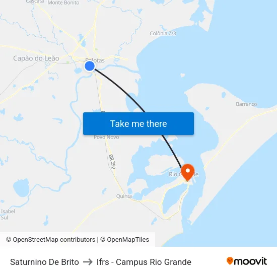 Saturnino De Brito to Ifrs - Campus Rio Grande map