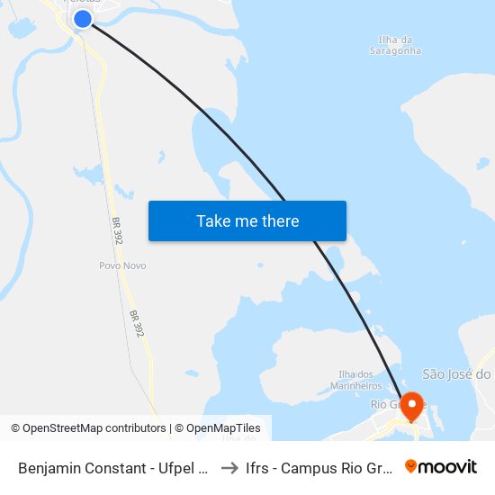 Benjamin Constant - Ufpel Faurb to Ifrs - Campus Rio Grande map