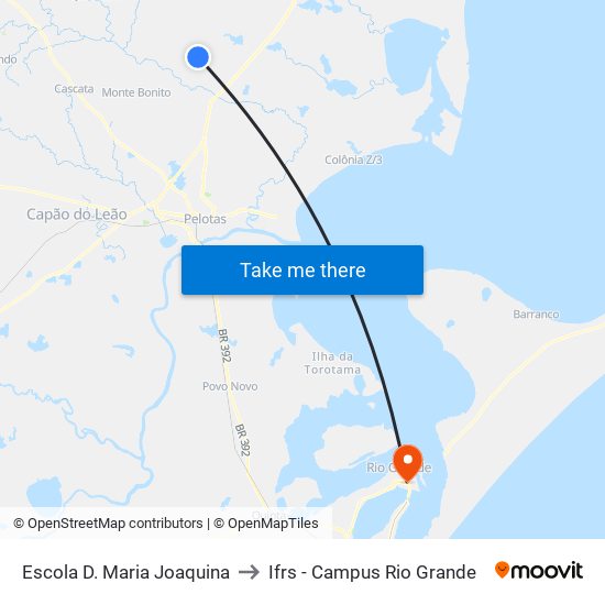 Escola D. Maria Joaquina to Ifrs - Campus Rio Grande map