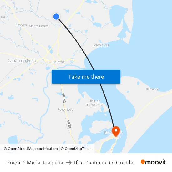 Praça D. Maria Joaquina to Ifrs - Campus Rio Grande map