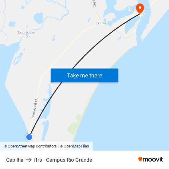 Capilha to Ifrs - Campus Rio Grande map