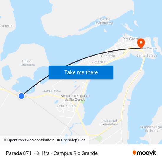 Parada 871 to Ifrs - Campus Rio Grande map