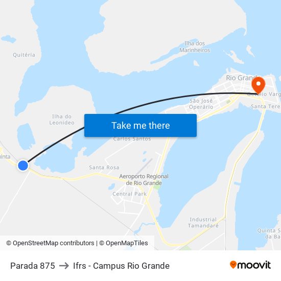 Parada 875 to Ifrs - Campus Rio Grande map