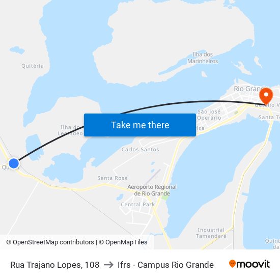 Rua Trajano Lopes, 108 to Ifrs - Campus Rio Grande map