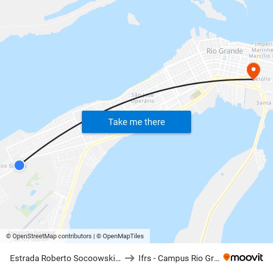 Estrada Roberto Socoowski, 1132 to Ifrs - Campus Rio Grande map