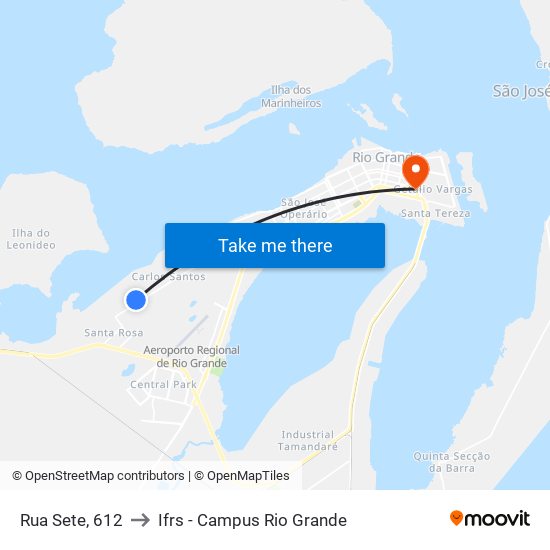 Rua Sete, 612 to Ifrs - Campus Rio Grande map