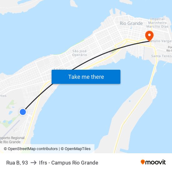 Rua B, 93 to Ifrs - Campus Rio Grande map