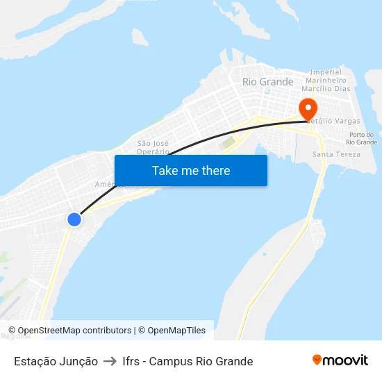 Estação Junção to Ifrs - Campus Rio Grande map