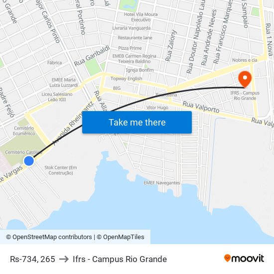 Rs-734, 265 to Ifrs - Campus Rio Grande map