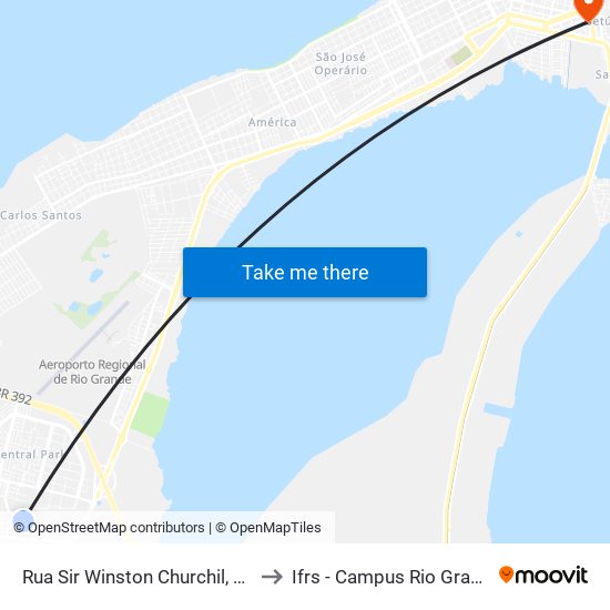 Rua Sir Winston Churchil, 249 to Ifrs - Campus Rio Grande map