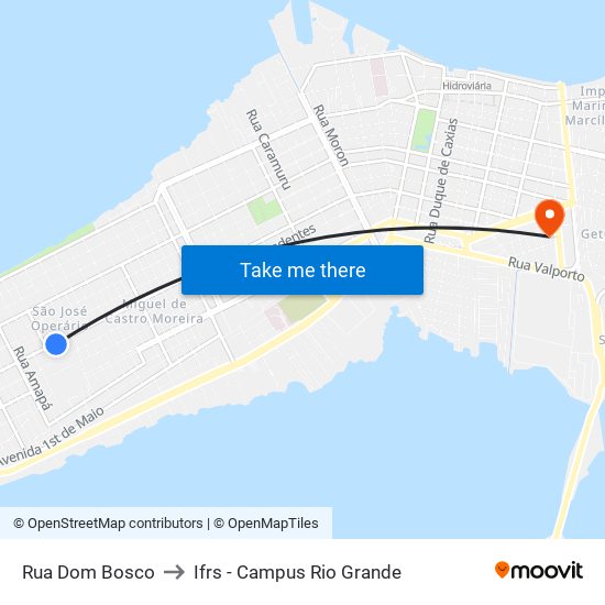 Rua Dom Bosco to Ifrs - Campus Rio Grande map