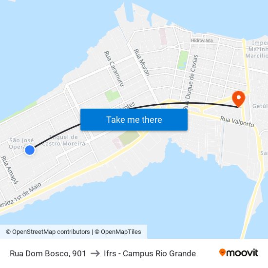 Rua Dom Bosco, 901 to Ifrs - Campus Rio Grande map