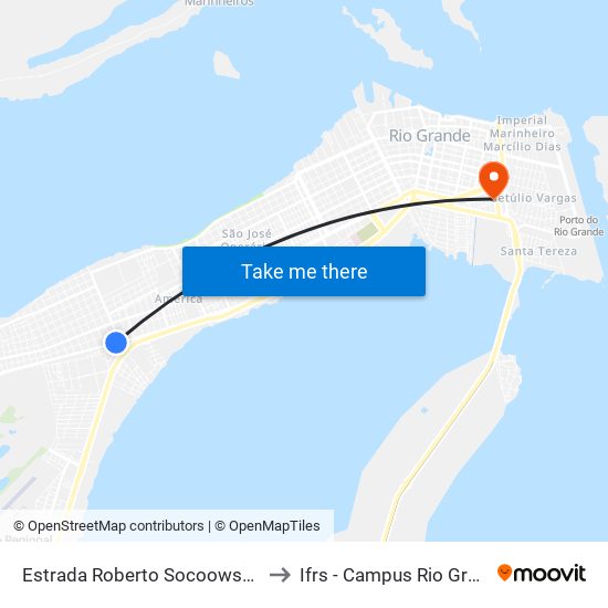 Estrada Roberto Socoowski, 41 to Ifrs - Campus Rio Grande map