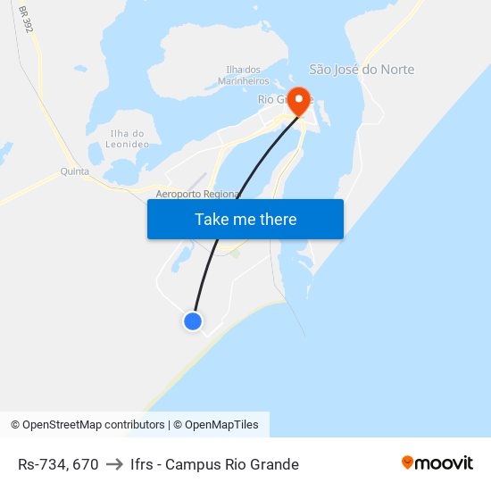 Rs-734, 670 to Ifrs - Campus Rio Grande map