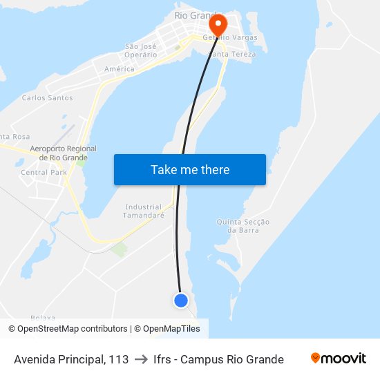 Avenida Principal, 113 to Ifrs - Campus Rio Grande map