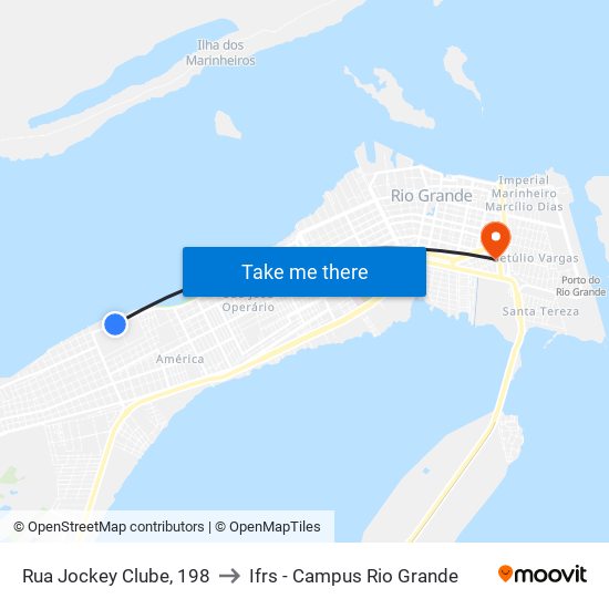 Rua Jockey Clube, 198 to Ifrs - Campus Rio Grande map