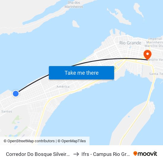 Corredor Do Bosque Silveira, 760 to Ifrs - Campus Rio Grande map