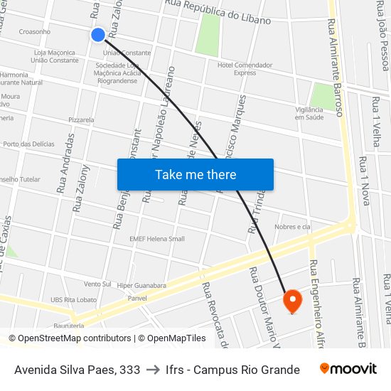 Avenida Silva Paes, 333 to Ifrs - Campus Rio Grande map