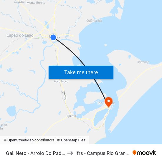 Gal. Neto - Arroio Do Padre to Ifrs - Campus Rio Grande map