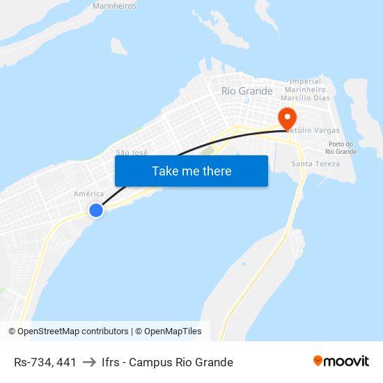 Rs-734, 441 to Ifrs - Campus Rio Grande map