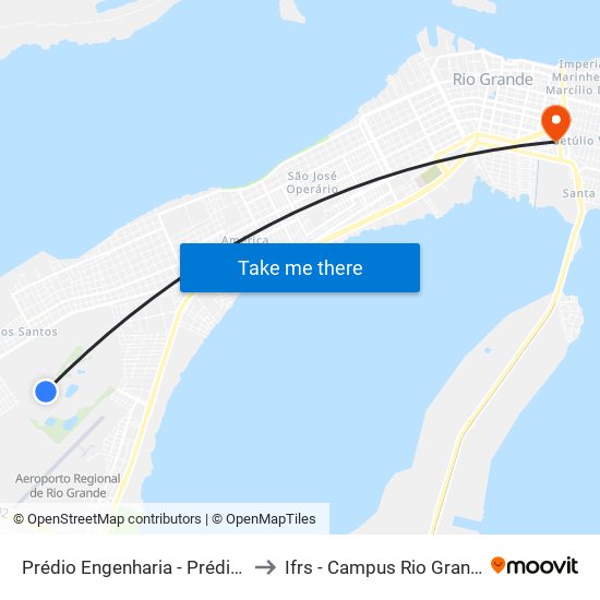 Prédio Engenharia - Prédio 1 to Ifrs - Campus Rio Grande map