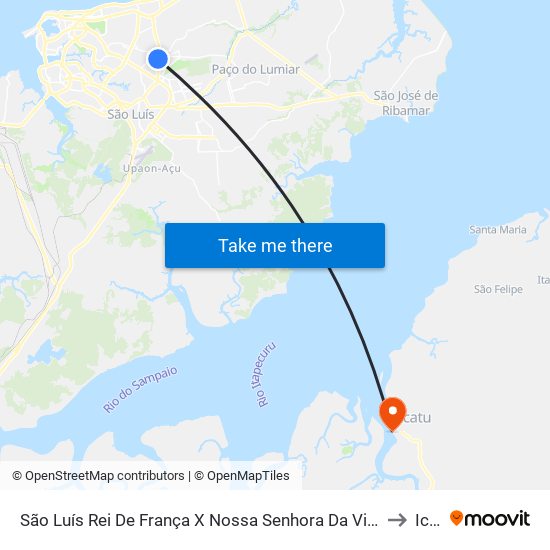 São Luís Rei De França X Nossa Senhora Da Vitória (Sentido Centro) to Icatu map