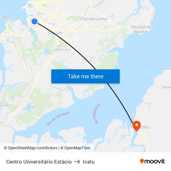 Centro Universitário Estácio to Icatu map
