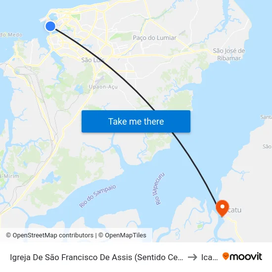 Igreja De São Francisco De Assis (Sentido Centro) to Icatu map