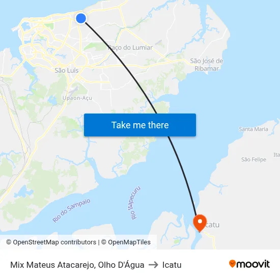 Mix Mateus Atacarejo, Olho D'Água to Icatu map