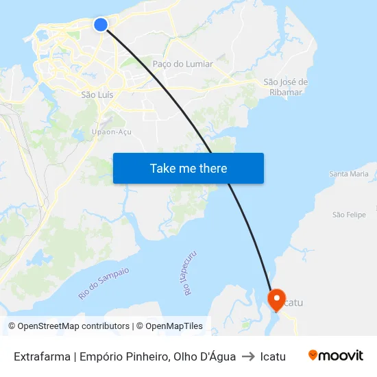 Extrafarma | Empório Pinheiro, Olho D'Água to Icatu map