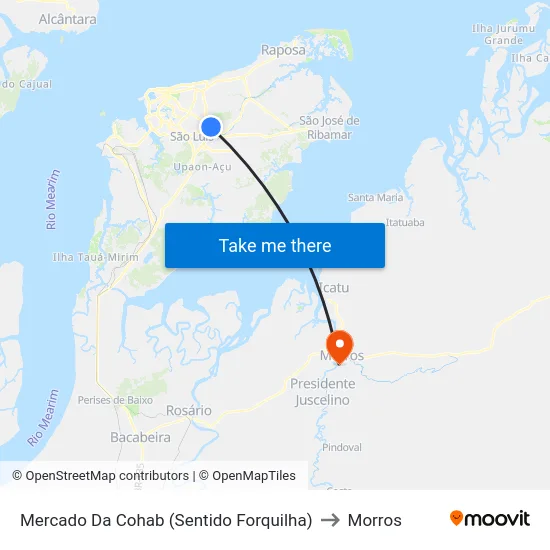 Mercado Da Cohab (Sentido Forquilha) to Morros map